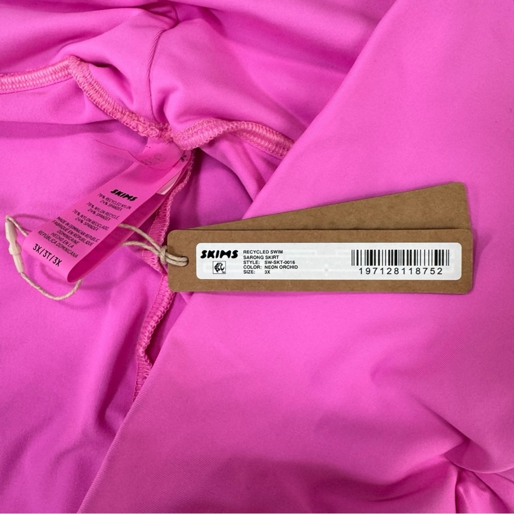 NWT Skims Recycled Swim Sarong Skirt SW-SKT-0016 Neon Orchid 3X - Picture 3 of 3